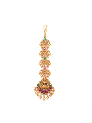 Kemp Stones Gold Plated Temple Maang Tikka