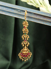 Kemp Stones Gold Plated Temple Maang Tikka