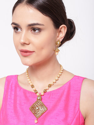 Kundan Pearls Gold Plated Jewellery Set