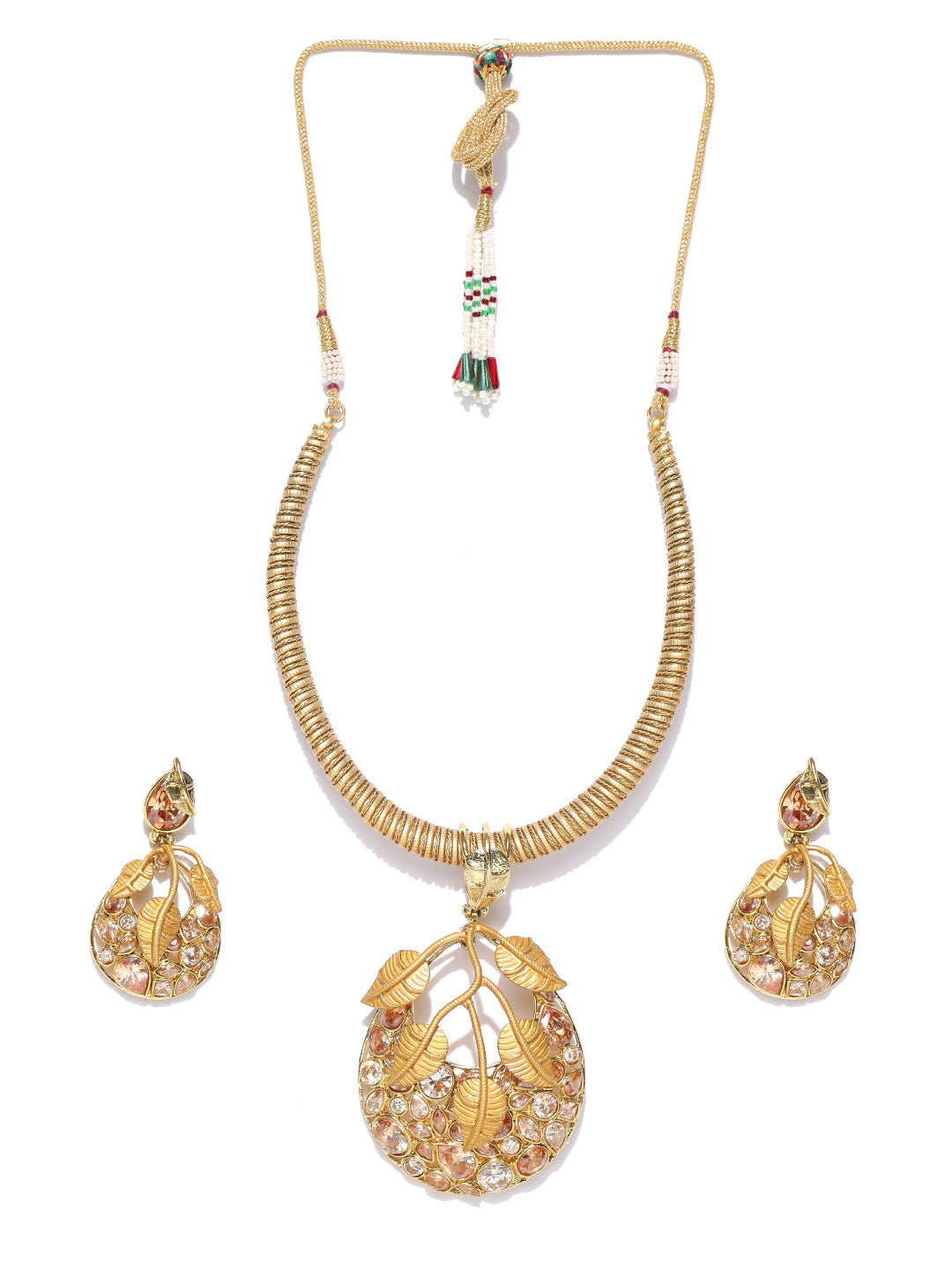Gold Plated Leaf Jewellery Set