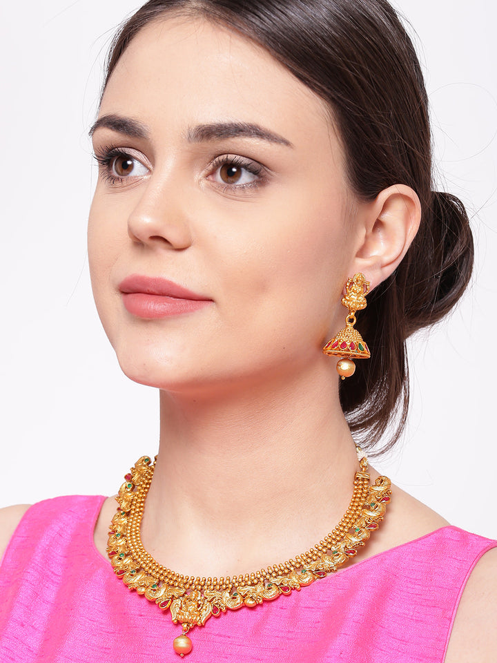 Gold-Plated Temple Jewellery Set