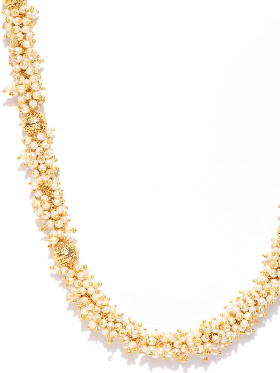 Yellow Pearls Beads Gold Plated Jewellery Set