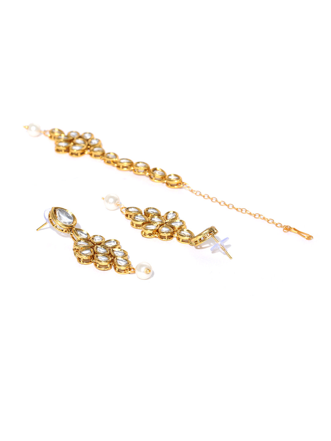 Kundan Pearls Gold Plated layered Jewellery Set