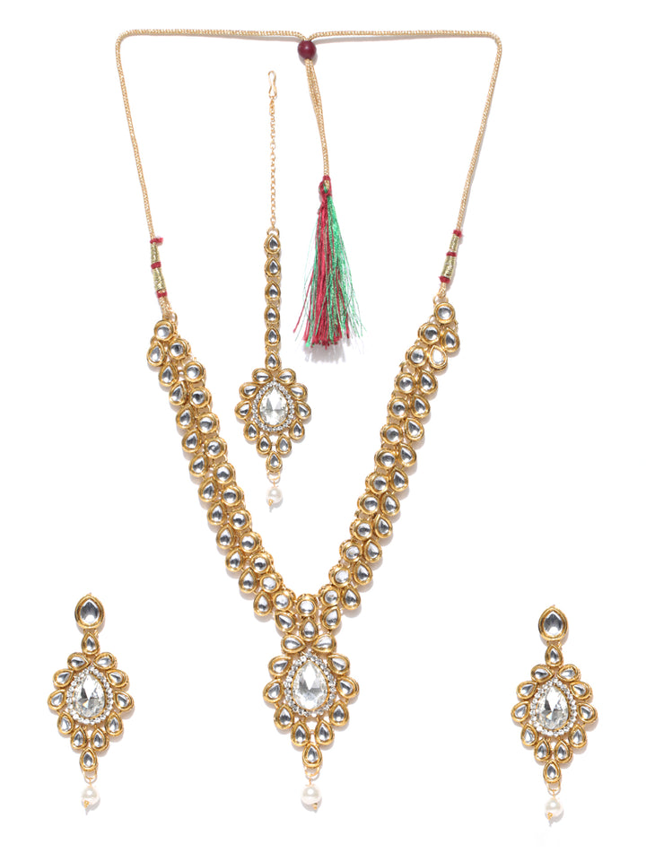 Pearls Kundan Gold Plated Jewellery Set