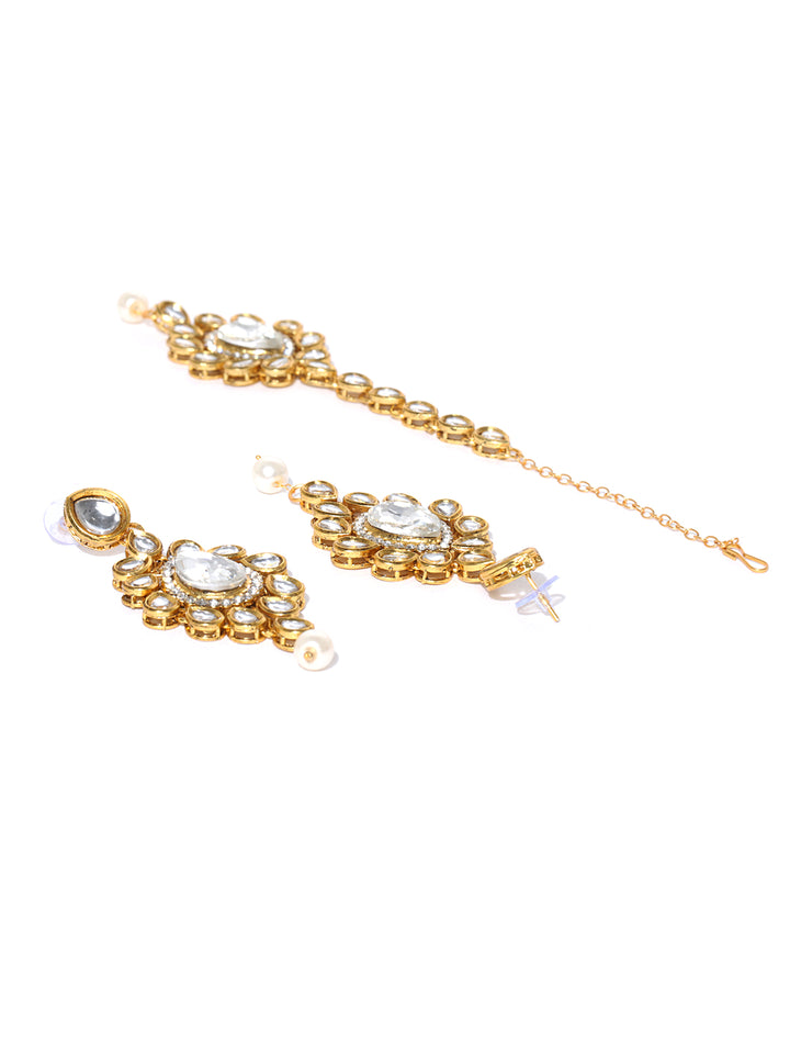 Pearls Kundan Gold Plated Jewellery Set