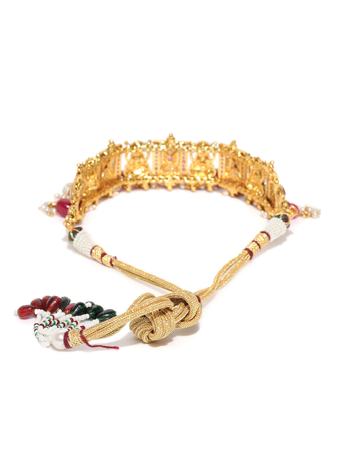 Ruby Beads Gold Plated Temple Choker