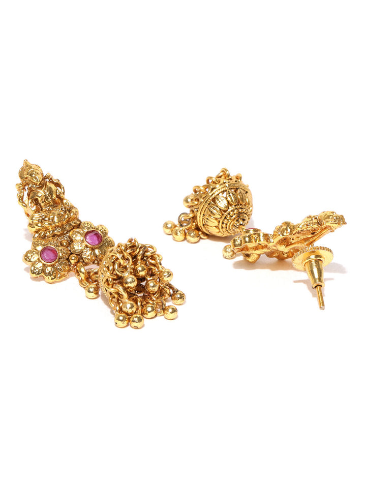 Gold Plated Temple Ranihaar Jewellery Set