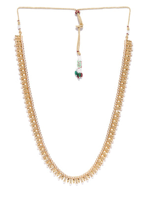 White Beads Gold Plated Necklace