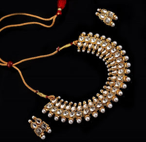 Kundan Beads Gold Plated Choker