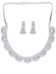 American Diamond Silver Plated Jewellery Set