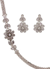 American Diamond Silver Plated Jewellery Set