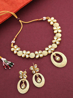 Sea Green Kundan Gold Plated Meenakari Jewellery Set
