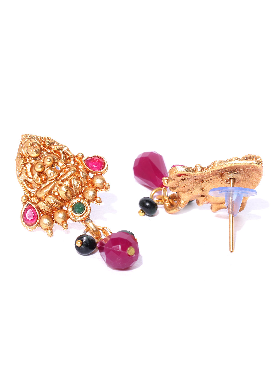 Ruby Emerlad Gold Plated Temple Jewellery Set