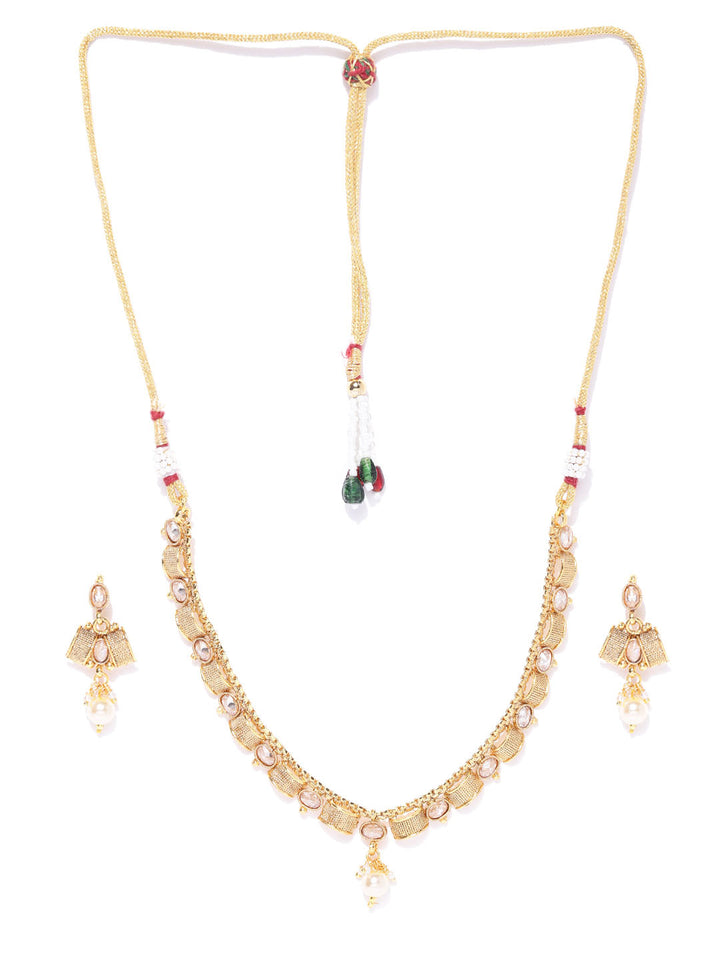 Kundan Pearls Beads Gold Plated Jewellery Set