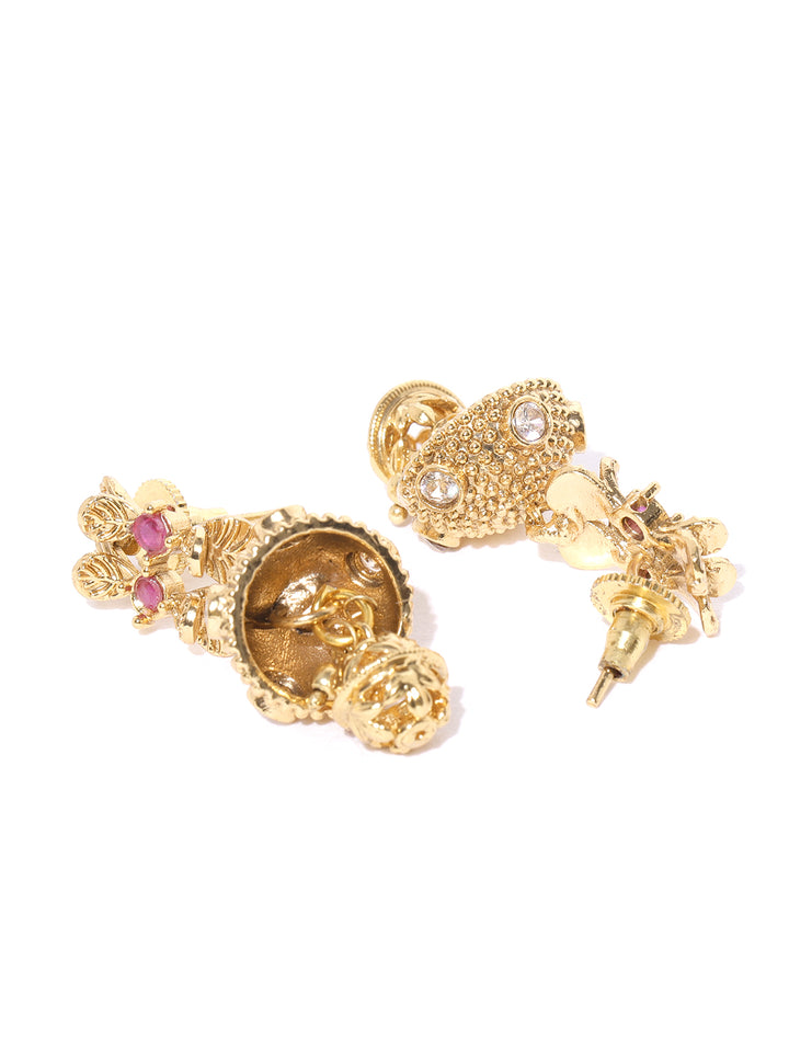 Ruby Stones Gold Plated Jewellery Set