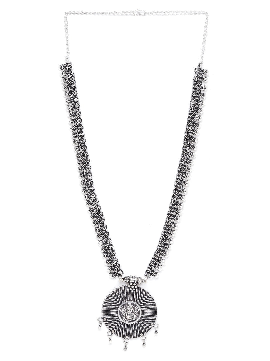 German Silver Oxidised Ganesha Necklace