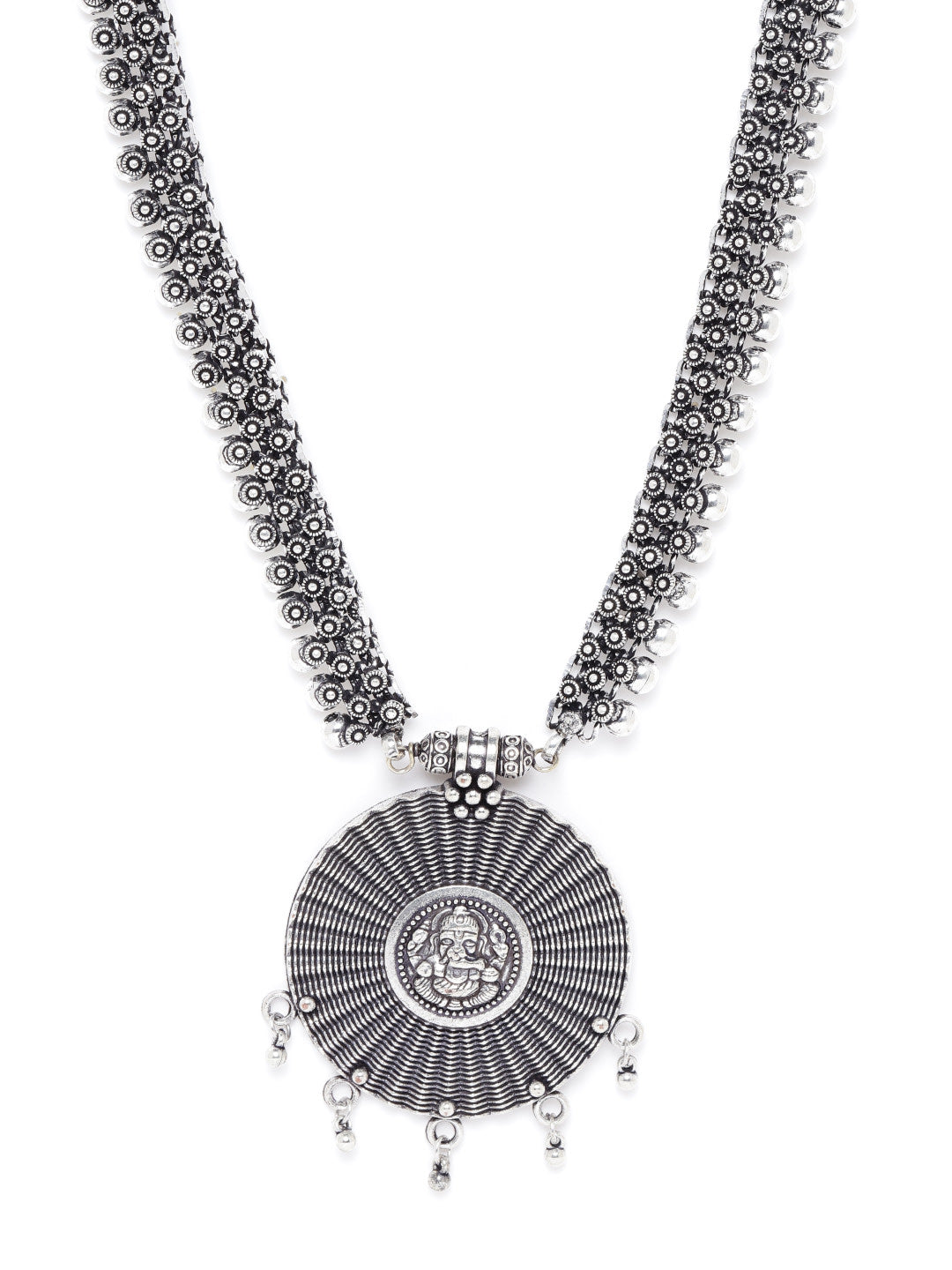 German Silver Oxidised Ganesha Necklace