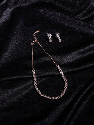 Rose Gold American Diamond Jewellery Set