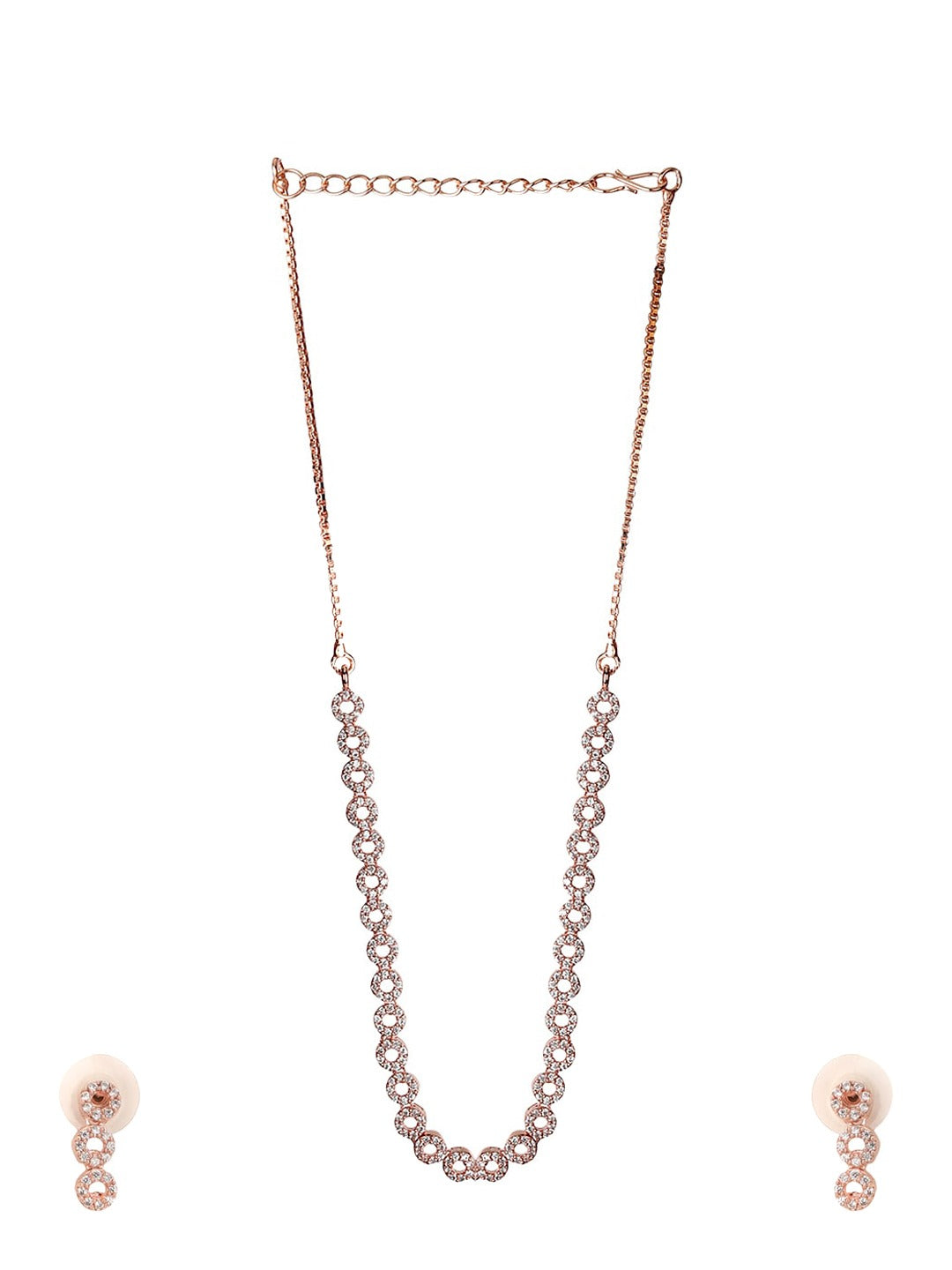 Rose Gold American Diamond Jewellery Set