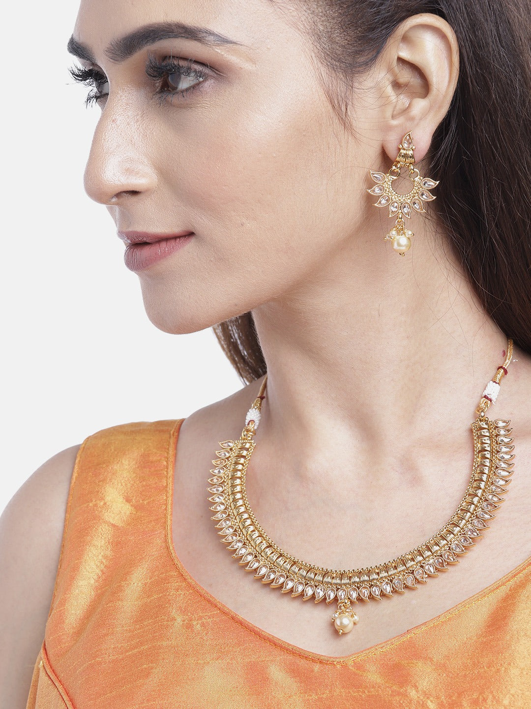Kundan Pearls Gold Plated Jewellery Set