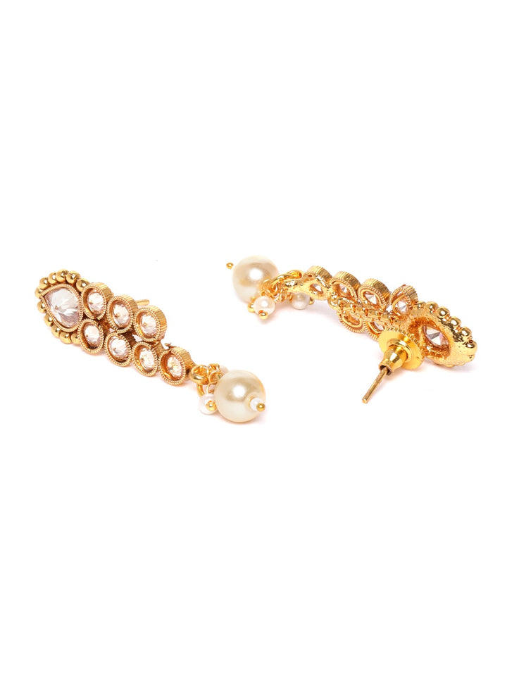Kundan Pearls Beads Gold Plated Layered Jewellery Set