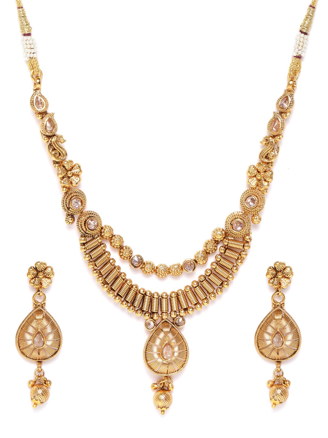 Kundan Beads Gold Plated Jewellery Set
