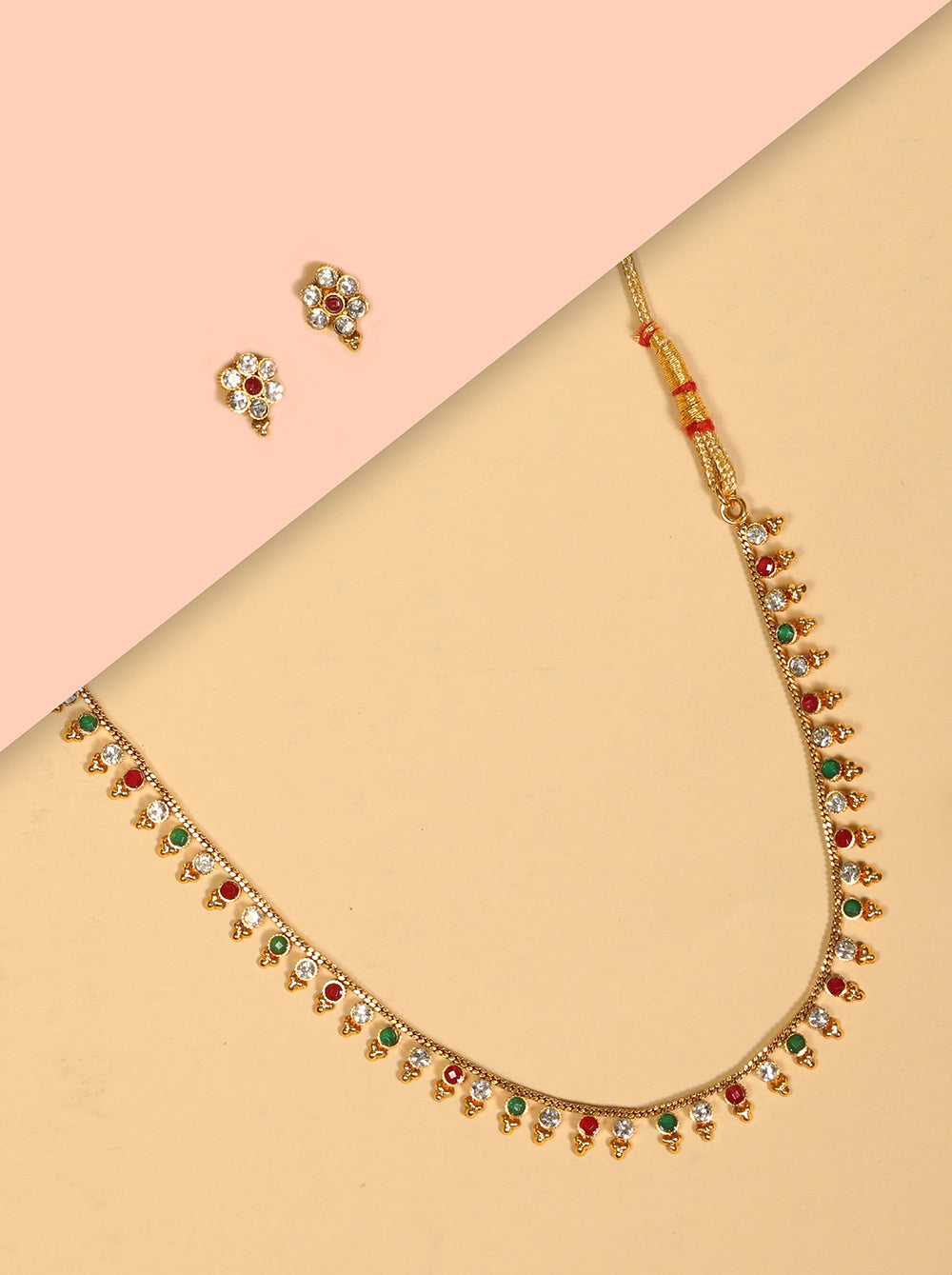 Multicolor Stones Gold Plated Jewellery Set