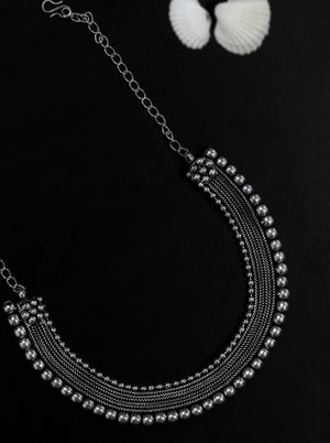 German Silver Oxidised Necklace