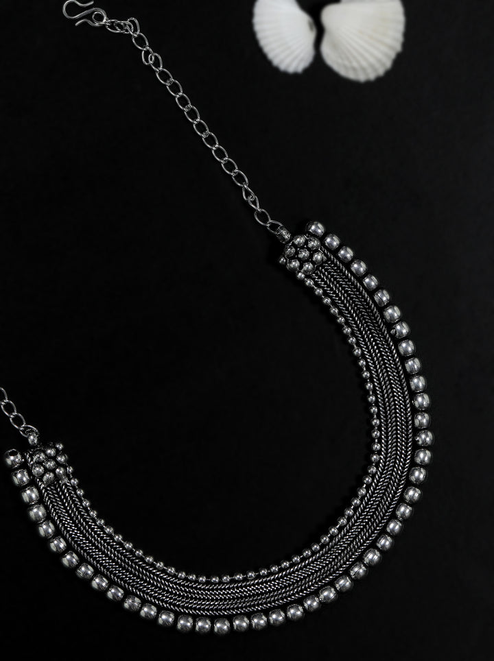 German Silver Oxidised Necklace