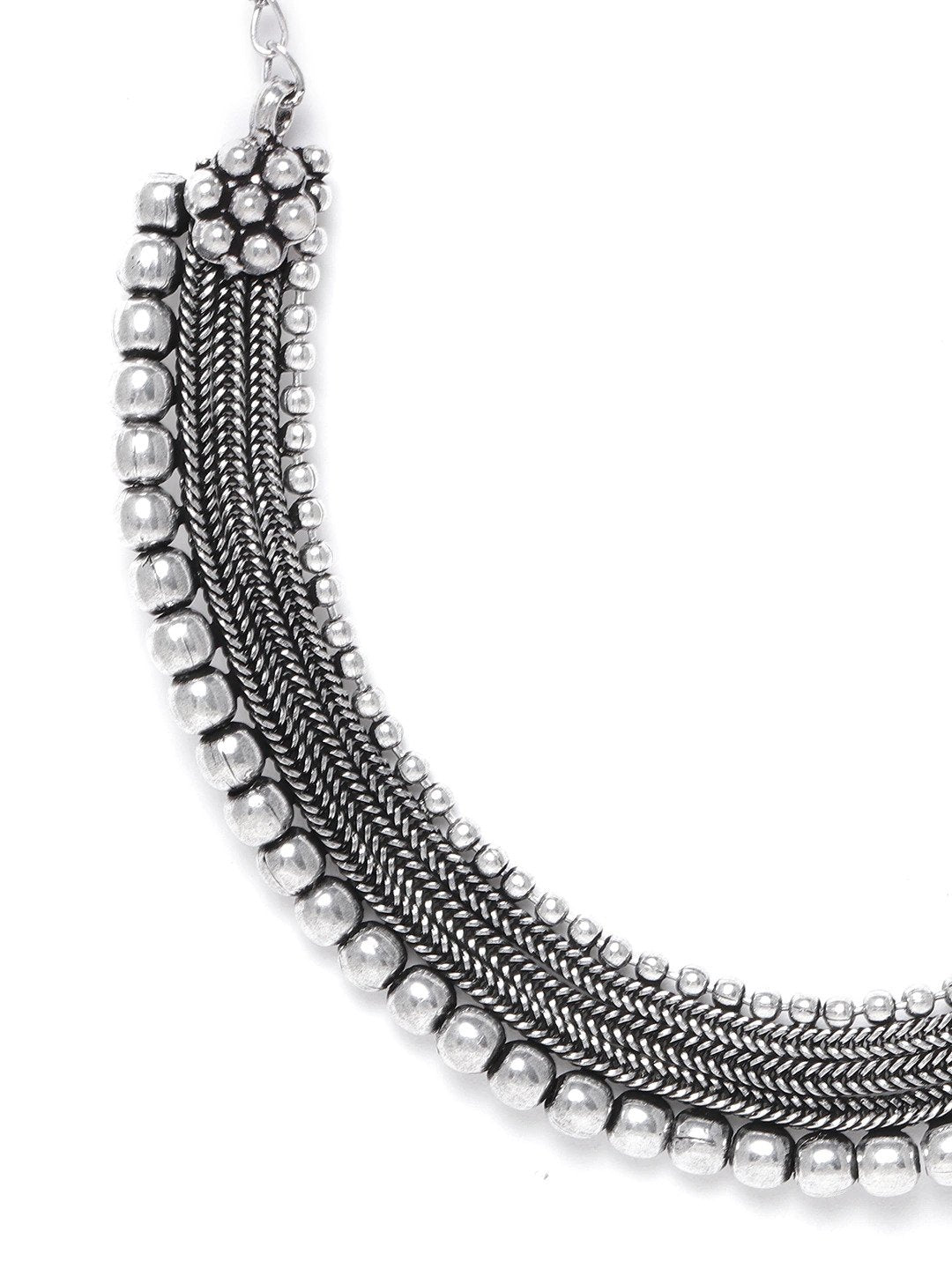 German Silver Oxidised Necklace