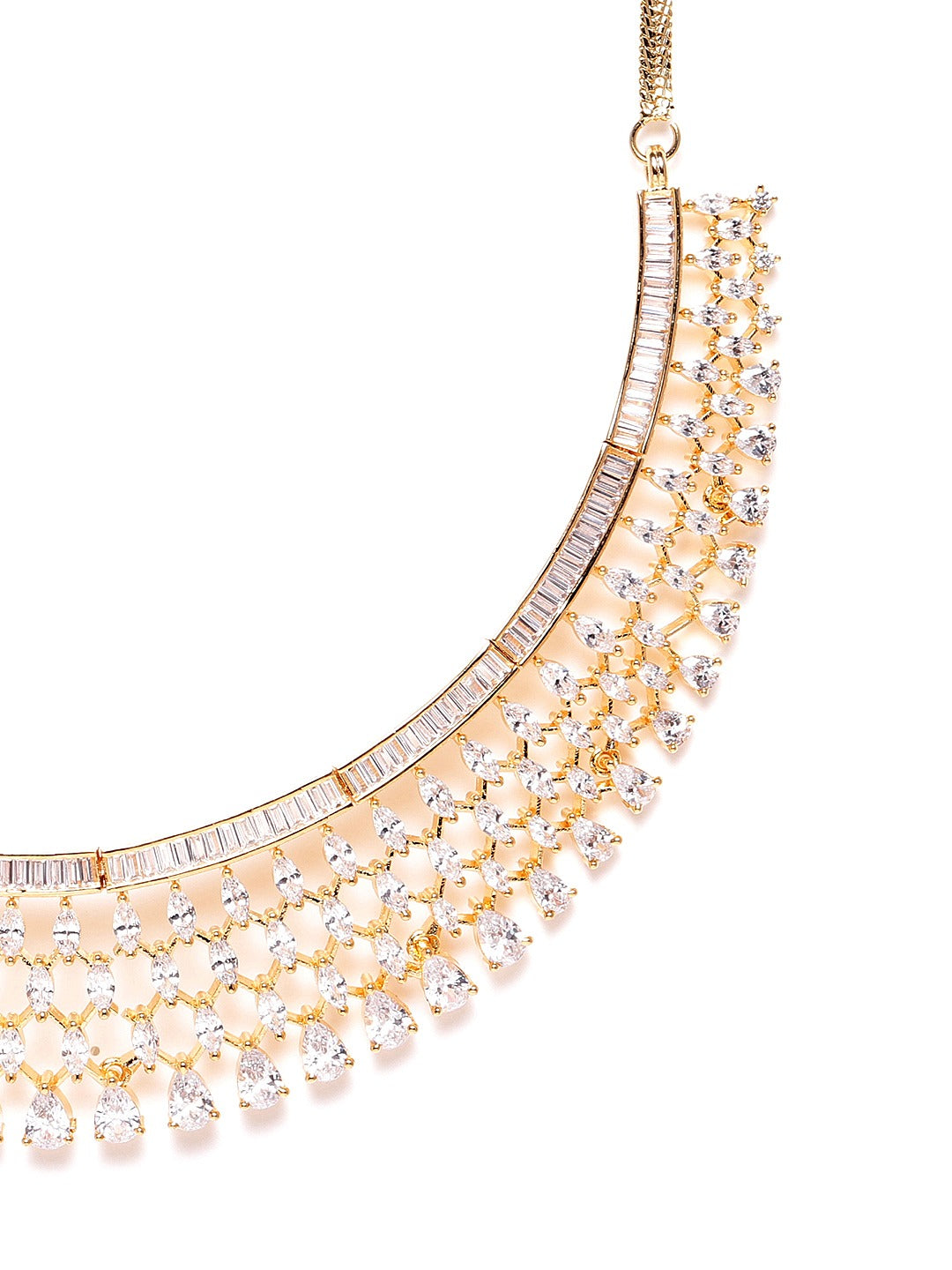 Gold Plated American Diamond Jewellery Set