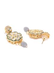Grey Pearls Kundan Gold Plated Meenakari Jewellery Set
