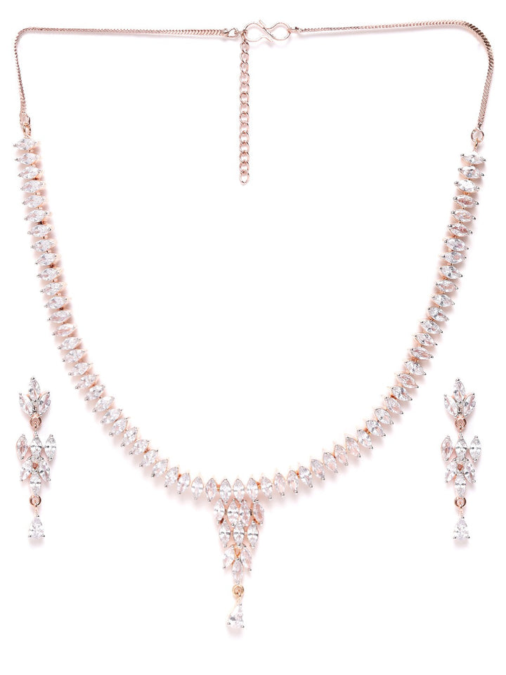 Rose Gold American Diamond Jewellery Set