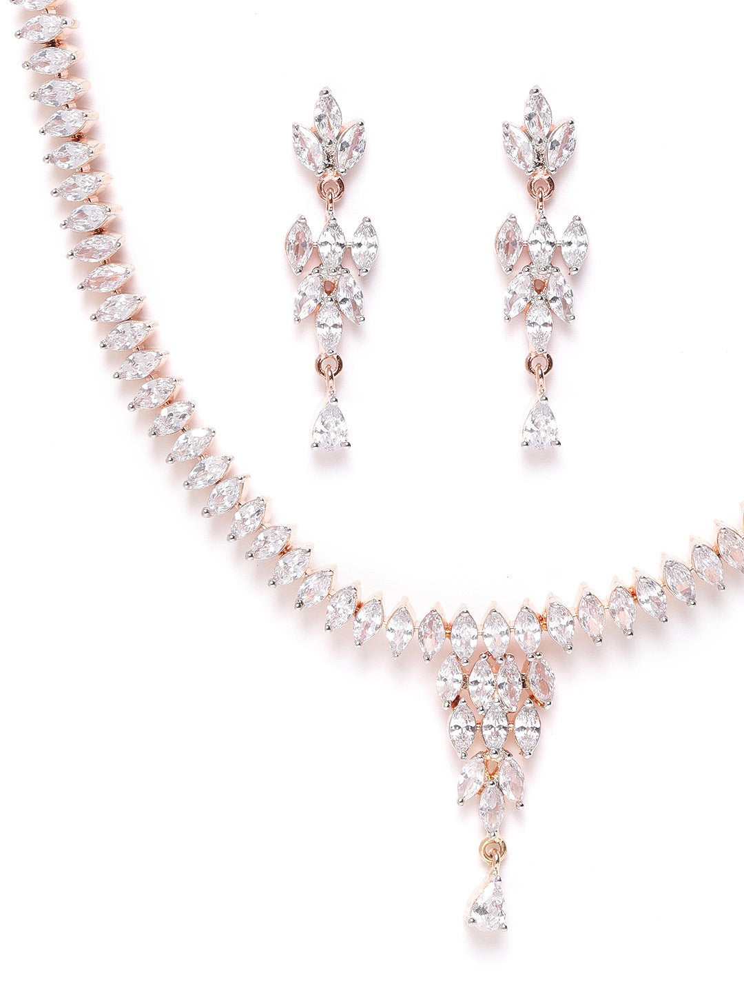 Rose Gold American Diamond Jewellery Set