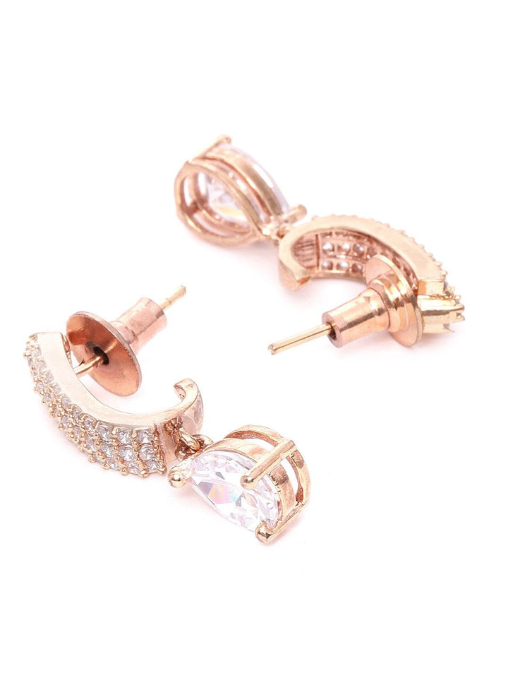 American Diamond Rose Gold Plated Jewellery Set