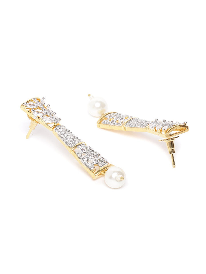 Sparkles - Pearl American Diamond Gold-Plated Jewellery Set