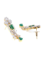 Emerald American Diamond Gold Plated Jewwllery Set