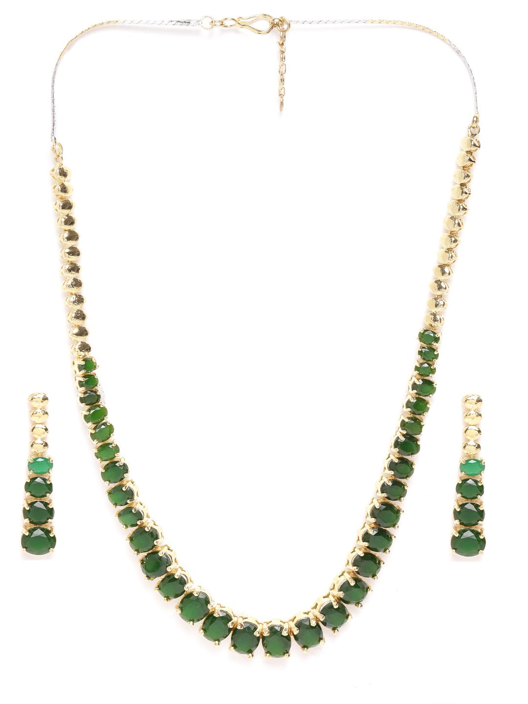 Emerald Gold Plated Jewellery Set
