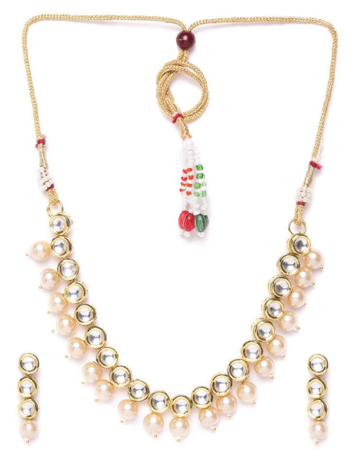 Kundan Pearls Gold Plated Jewellery Set