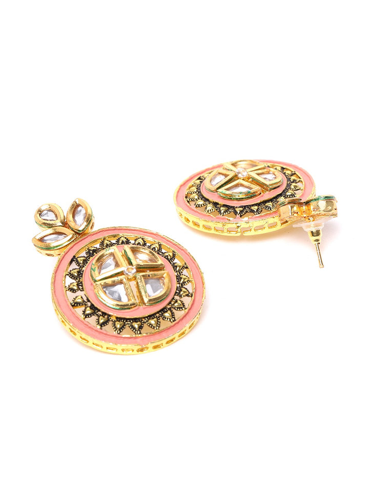 Peach Beaded Kundan Choker