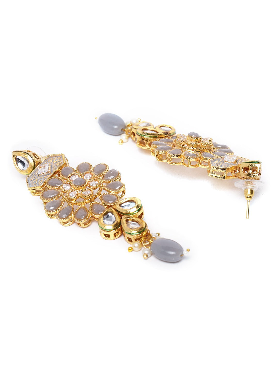 Grey Stones Kundan Gold Plated Choker