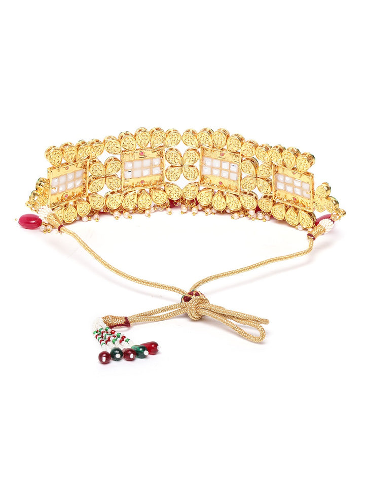 Green Kundan Ruby Gold Plated Jewellery Set