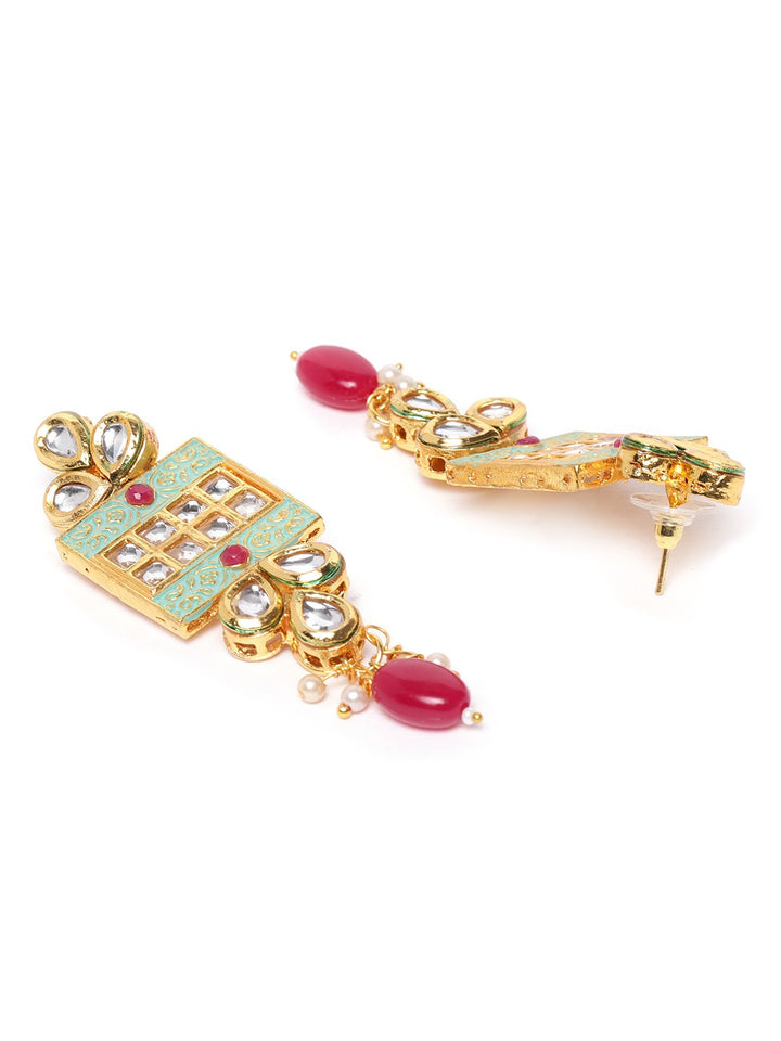 Green Kundan Ruby Gold Plated Jewellery Set