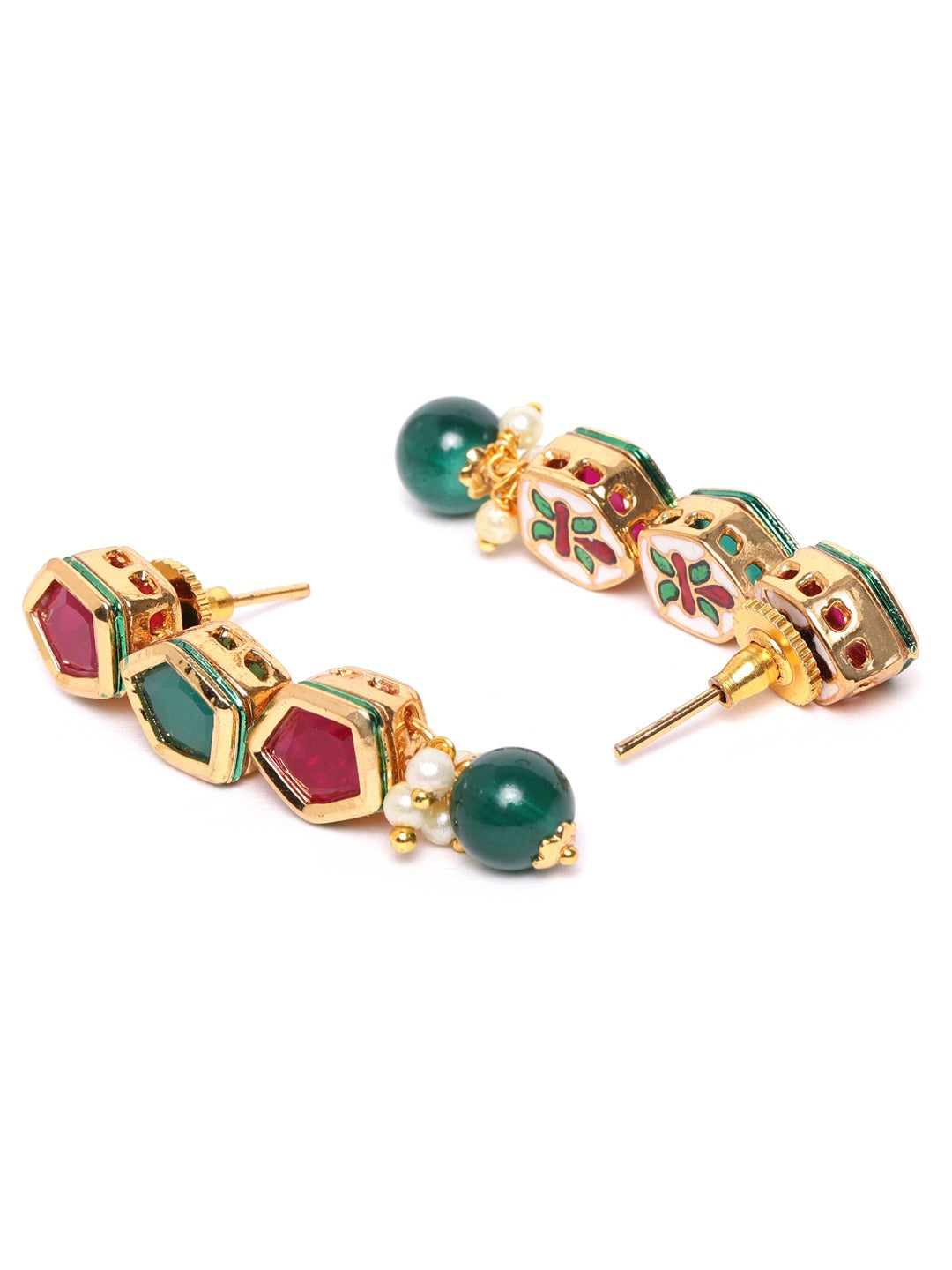 Ruby Emerald Gold Plated Jewellery Set
