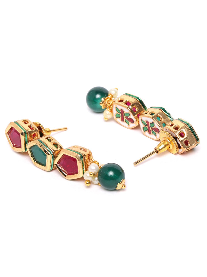 Ruby Emerald Gold Plated Jewellery Set