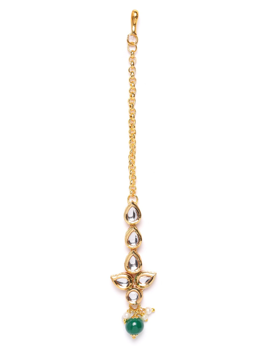 Kundan Emerald Gold Plated Jewellery Set