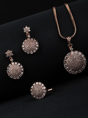 American Diamond Jewellery Sets with Ring