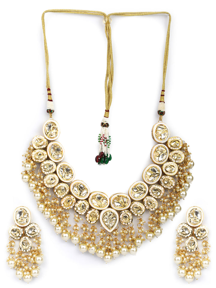 Kundan Beads Pearls Gold Plated Traditional Jewellery Set