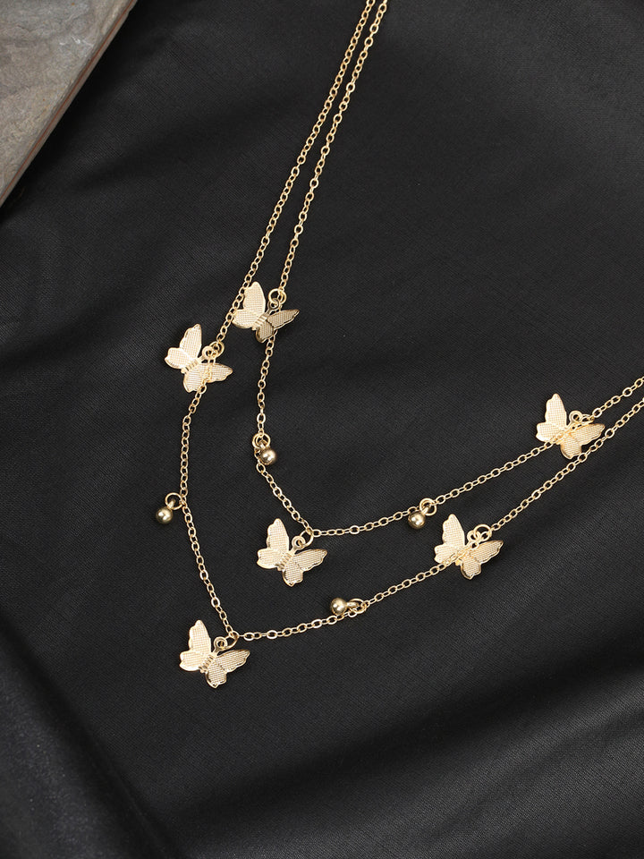 Gold Plated Butterfly Charm Necklace