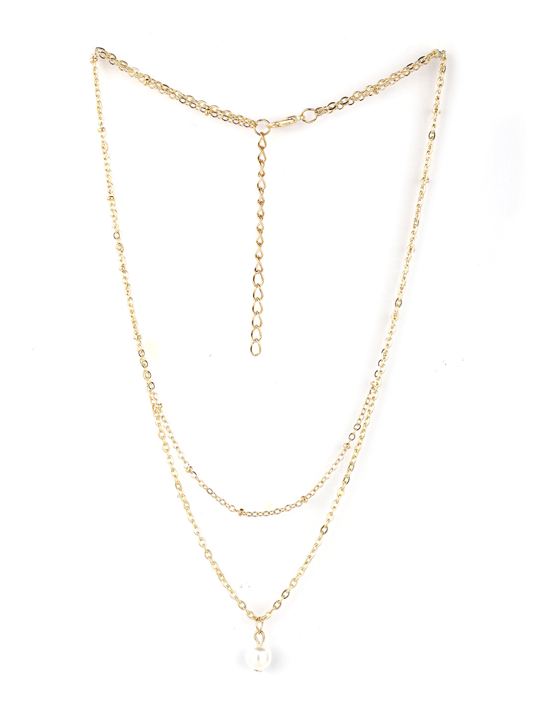 Gold Plated Pearl Layered Necklace